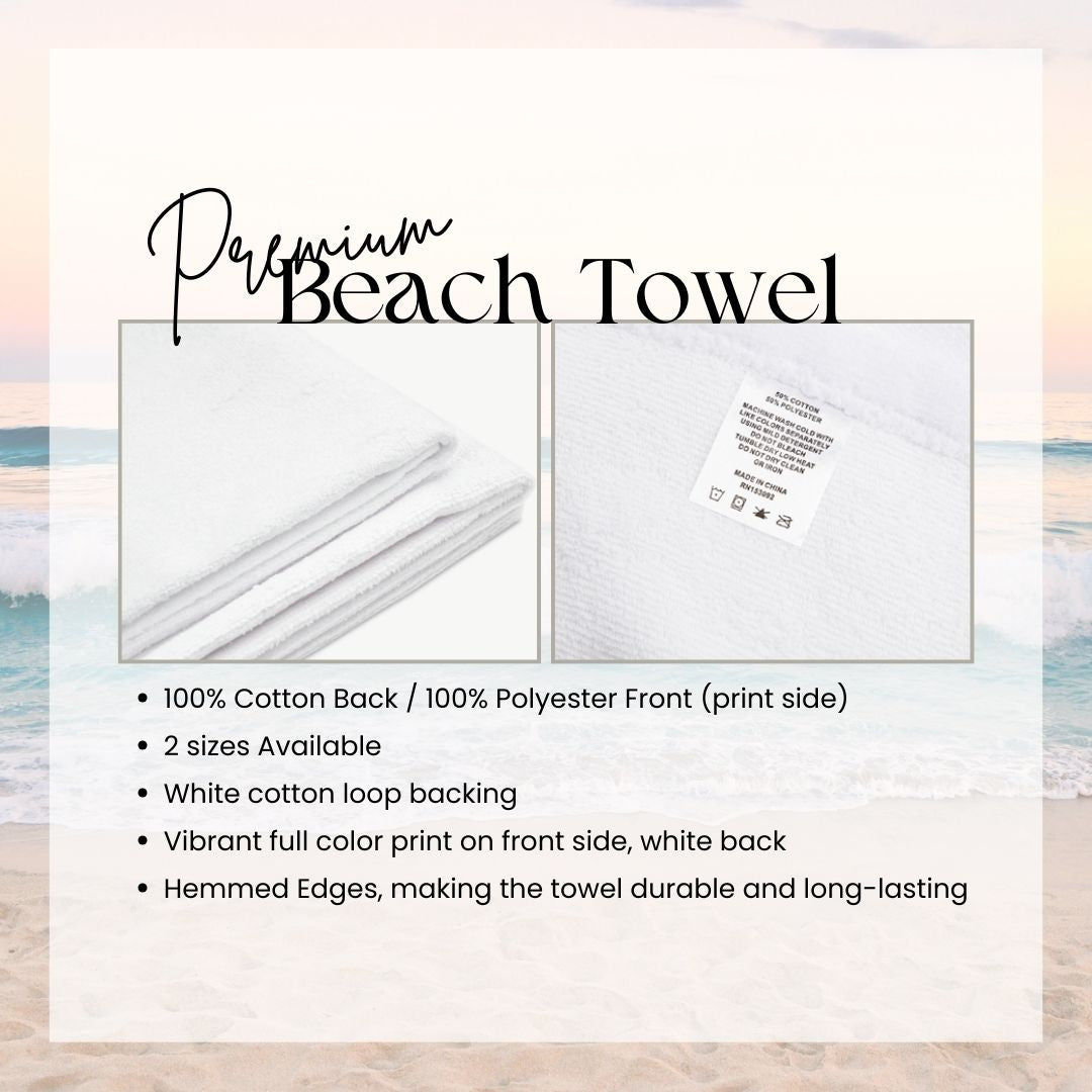 Summer Essentials Custom Name Retro Groovy Beach Towel