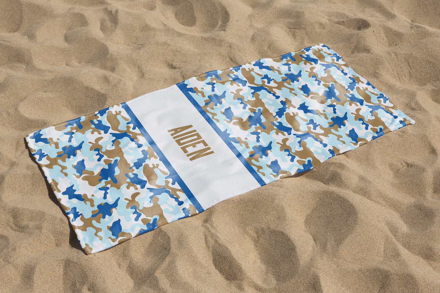 Personalized Camouflage Pattern Beach Towel