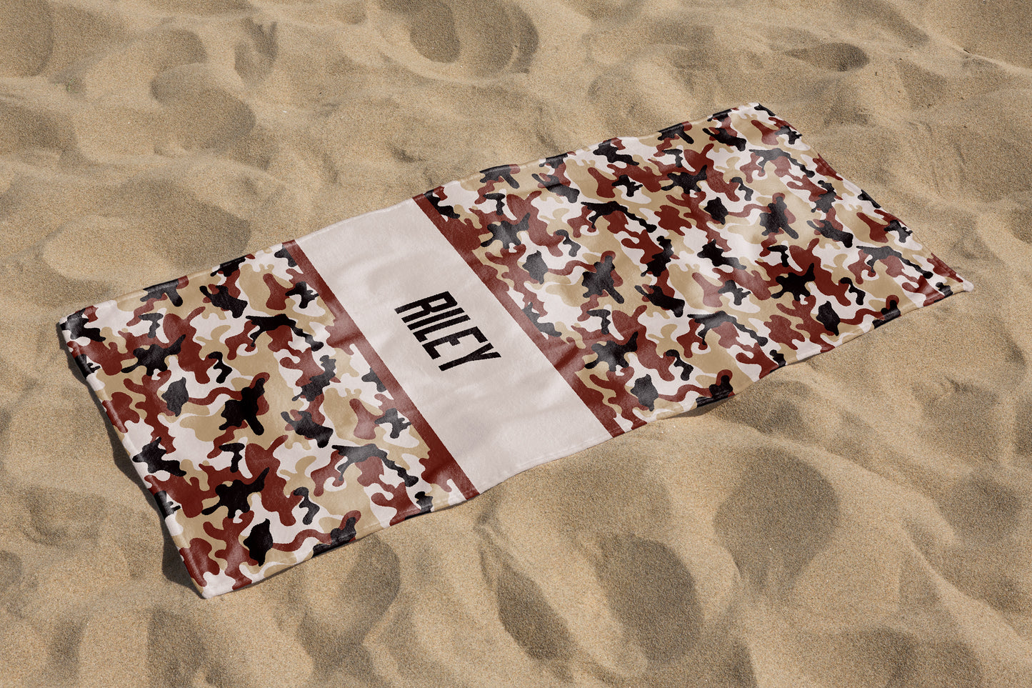 Personalized Camouflage Pattern Beach Towel