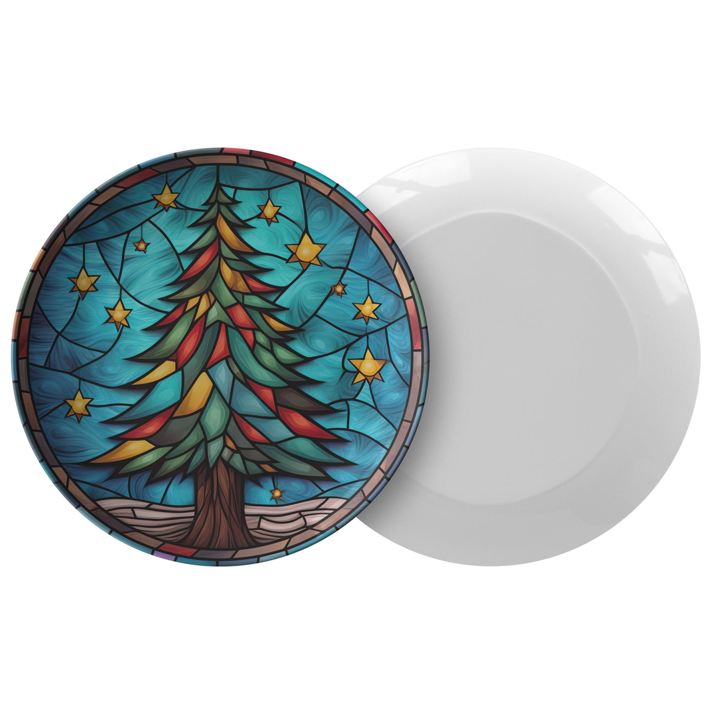Thermosaf Polymer Plastic Christmas Tree Dinner Plate