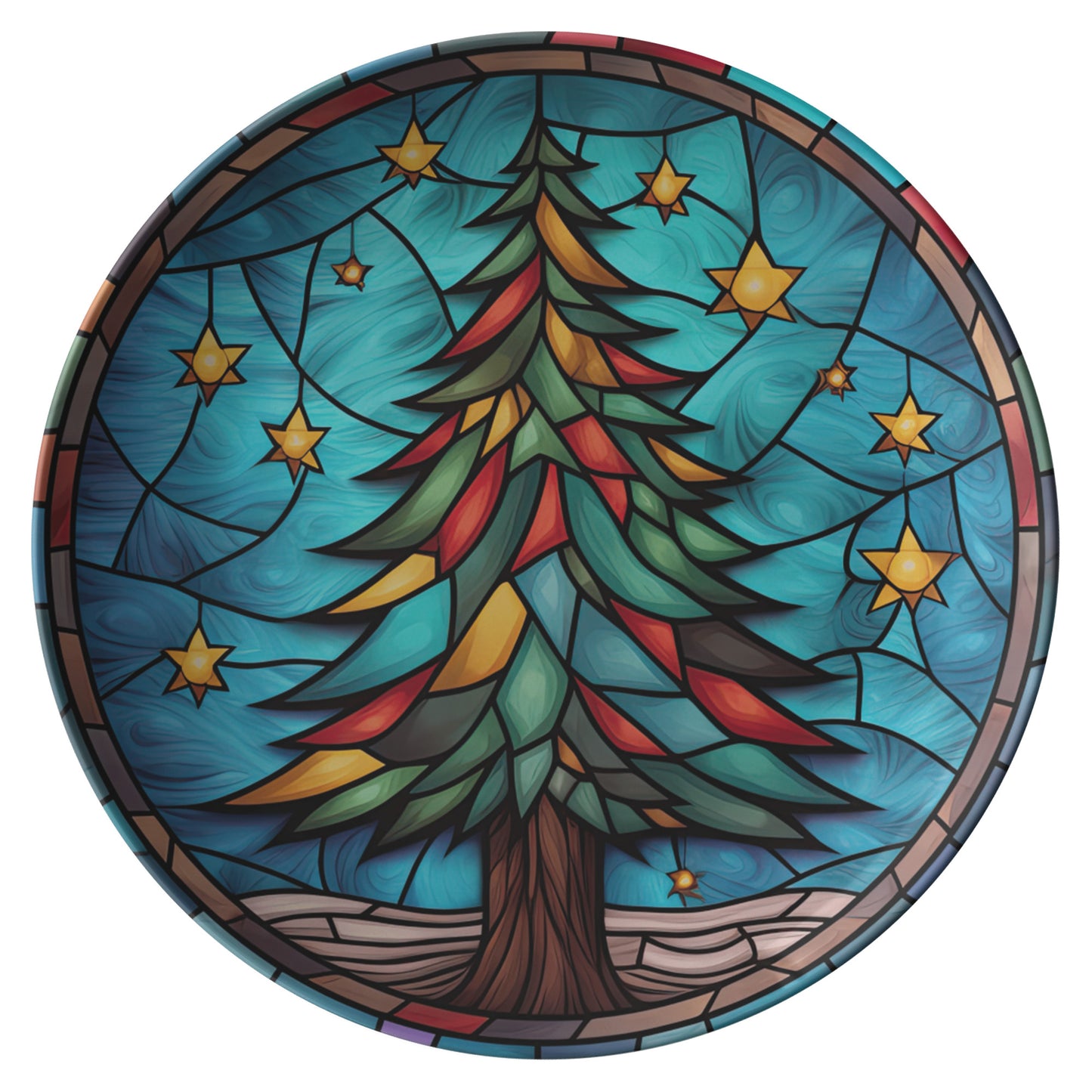 Thermosaf Polymer Plastic Christmas Tree Dinner Plate