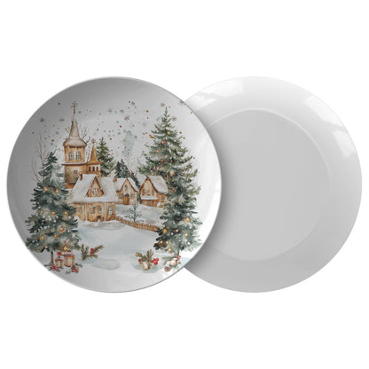 Small Town Christmas Holiday Dinner Plate Set