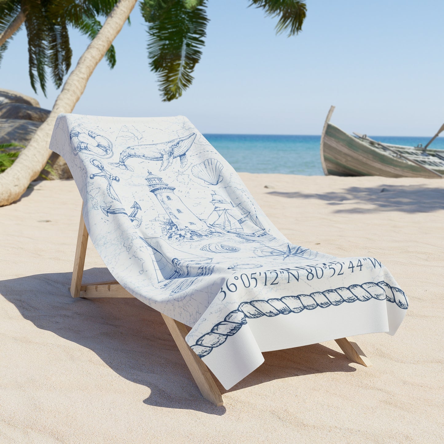Personalized Coastal Navigator Beach Towel