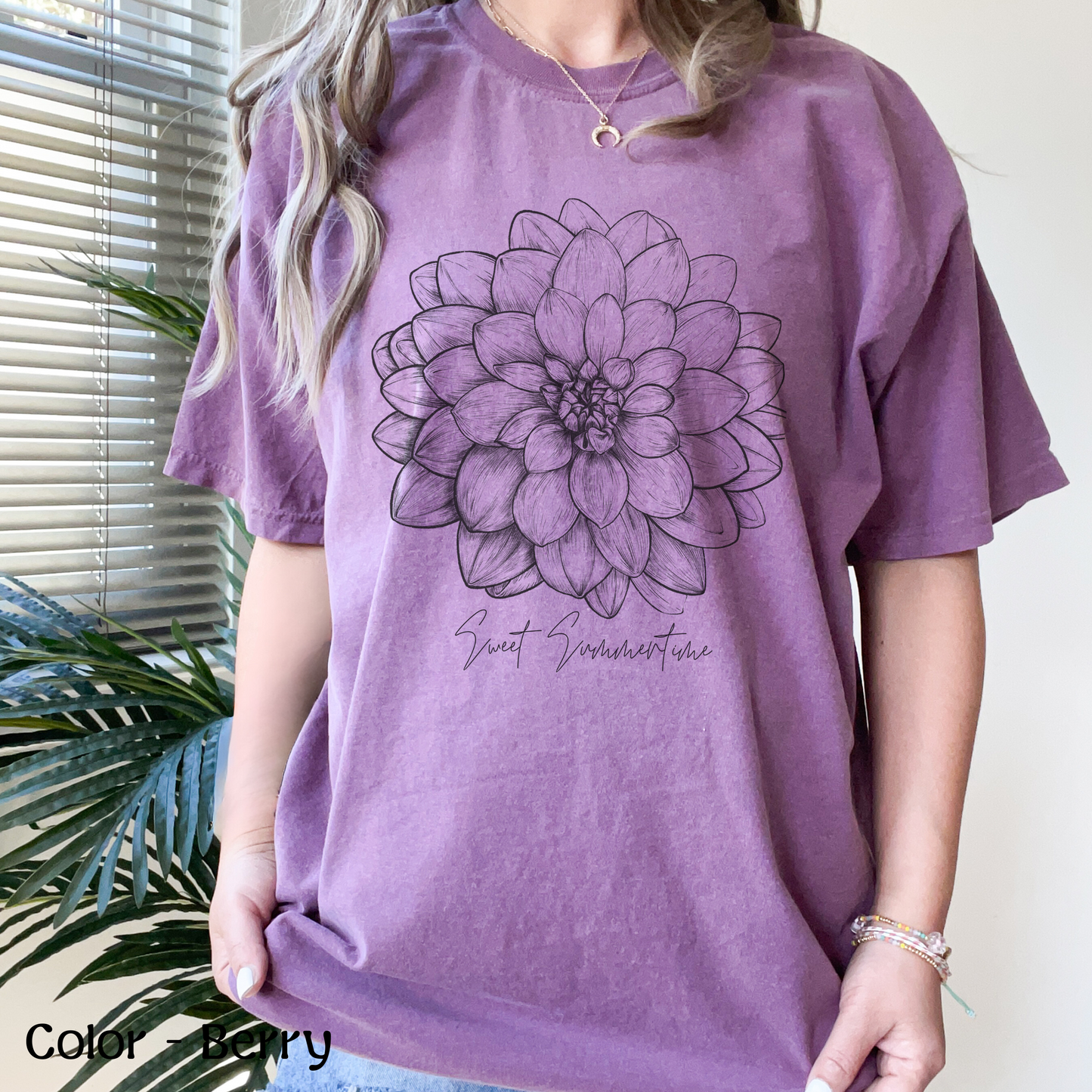 Womens Sweet Summertime Floral T-Shirt Comfort Colors Shirt Gift for Her Love Summer T Shirt