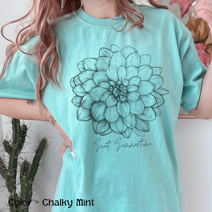 Womens Sweet Summertime Floral T-Shirt Comfort Colors Shirt Gift for Her Love Summer T Shirt