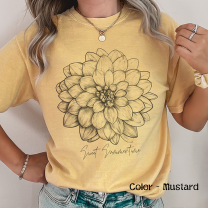 Womens Sweet Summertime Floral T-Shirt Comfort Colors Shirt Gift for Her Love Summer T Shirt