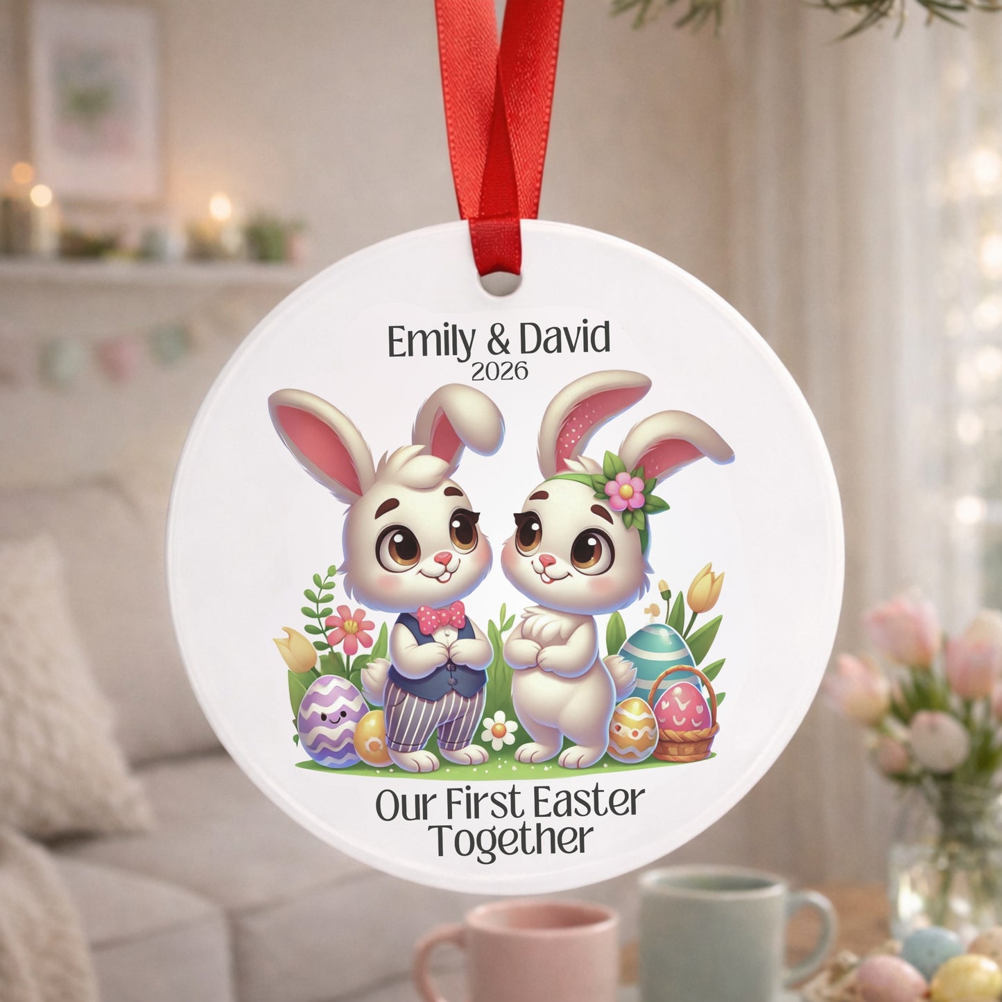 Custom Couple First Easter Together Ornament