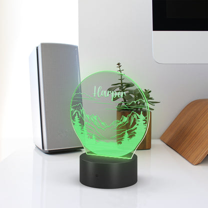 Custom Light Up Mountain Art Personalized Name Light