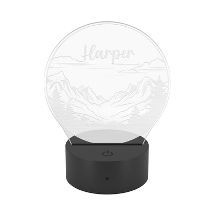 Custom Light Up Mountain Art Personalized Name Light