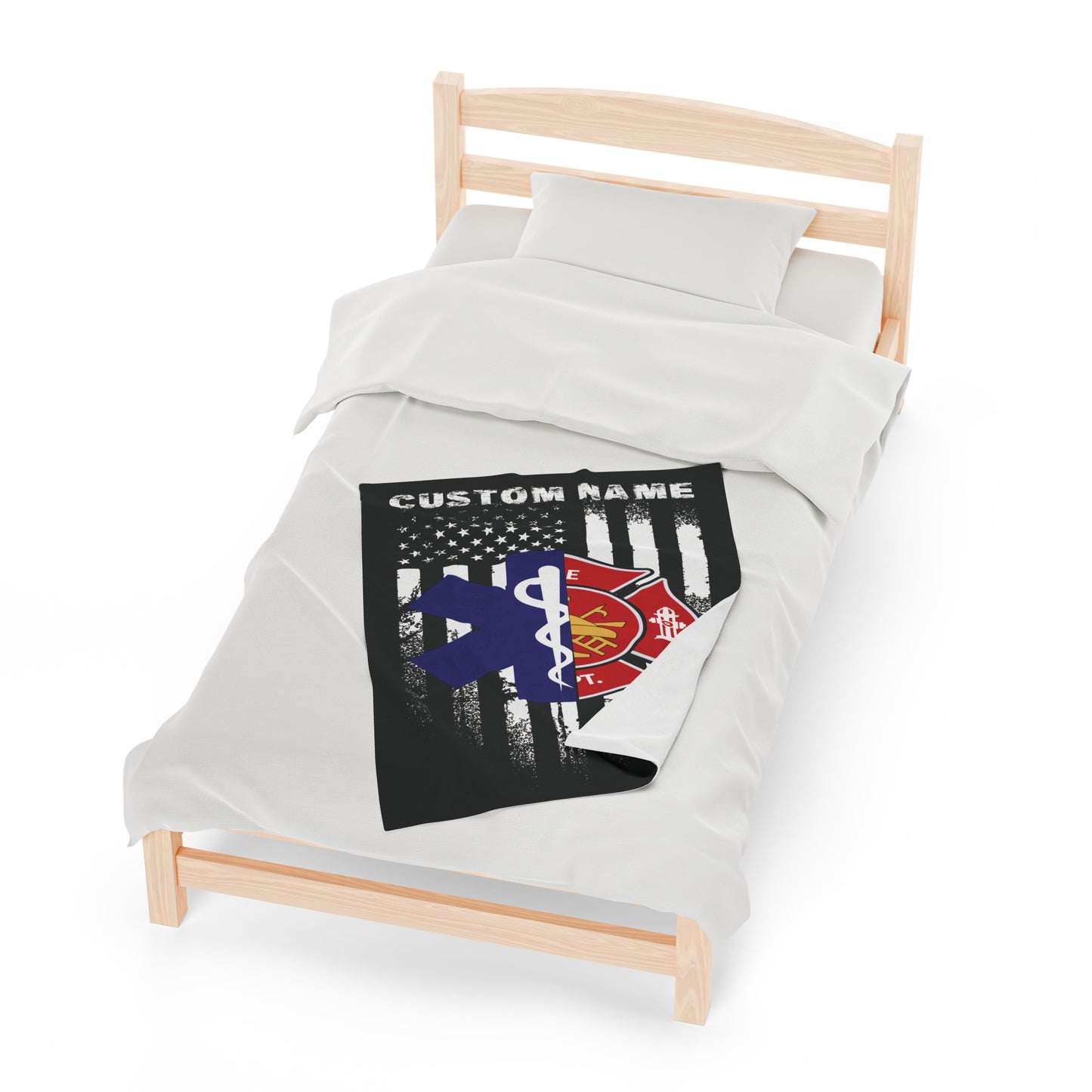 Personalized EMT Firefighter Blanket First Responder Gift