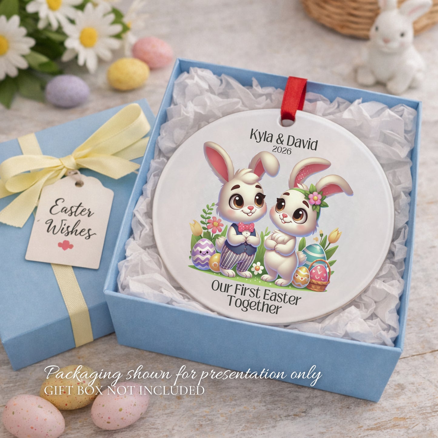 Custom Couple First Easter Together Ornament