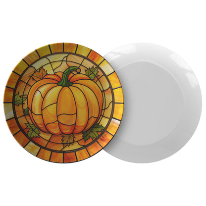Pumpkin Plates Fall Decor Polymer Plastic Dinner Party Plates