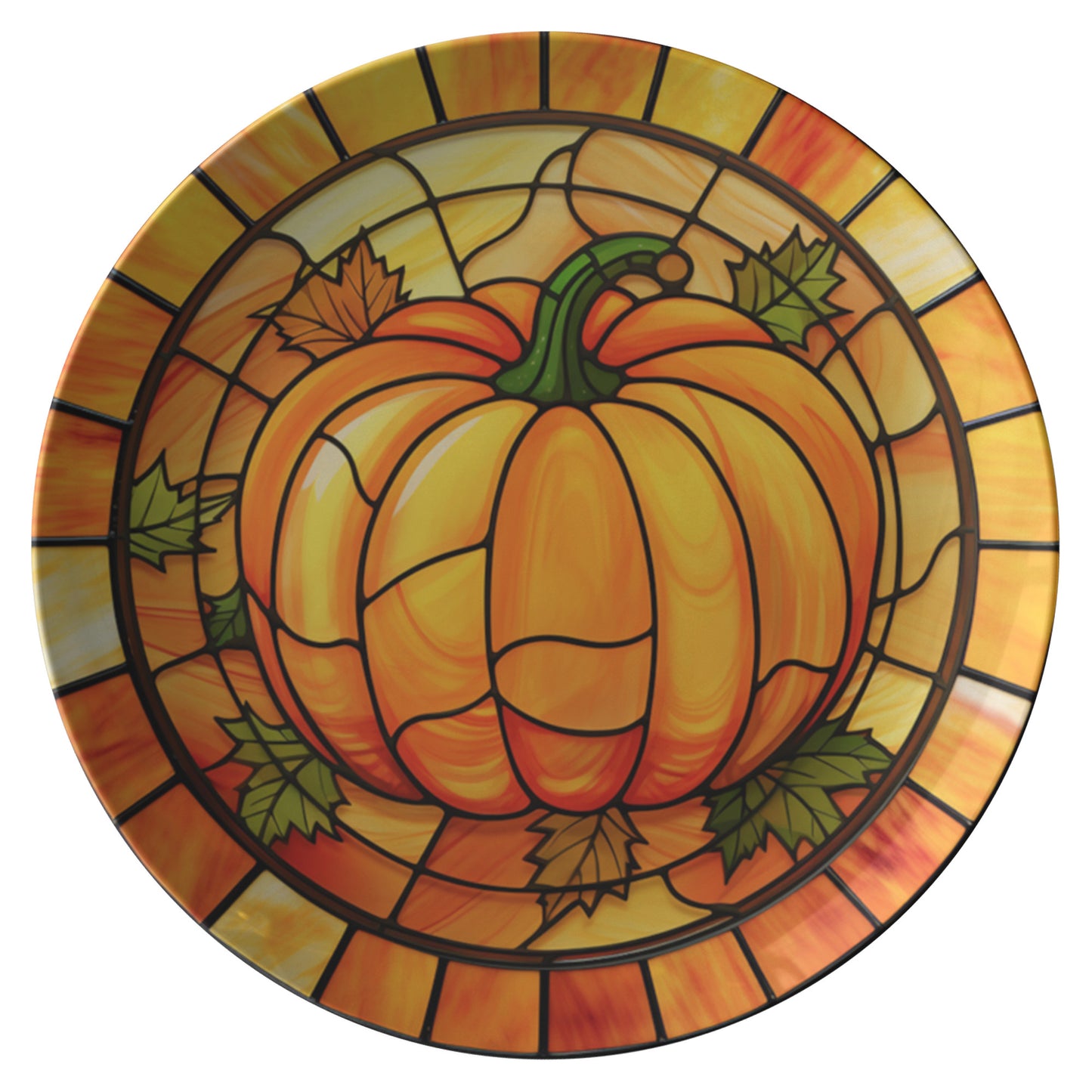 Pumpkin Plates Fall Decor Polymer Plastic Dinner Party Plates