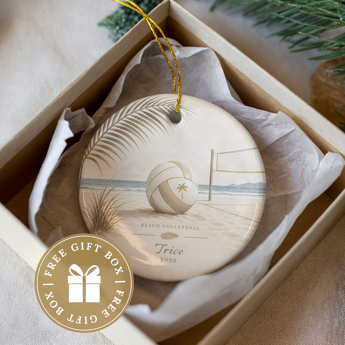 Personalized Beach Volleyball Ornament