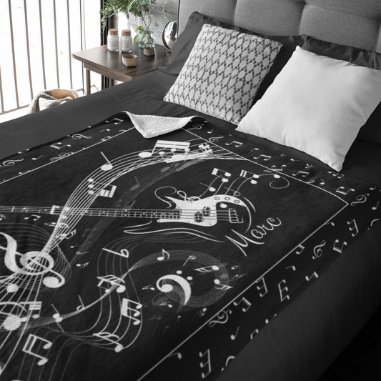 Personalized Guitar Blanket