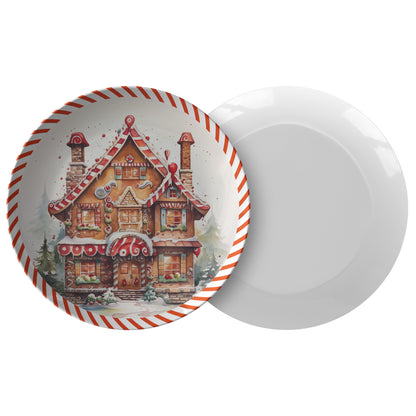 Thermosaf Polymer Plastic Gingerbread House Christmas Plate
