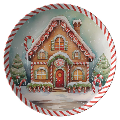 Gingerbread House Thermosaf Polymer Plastic Christmas Plate