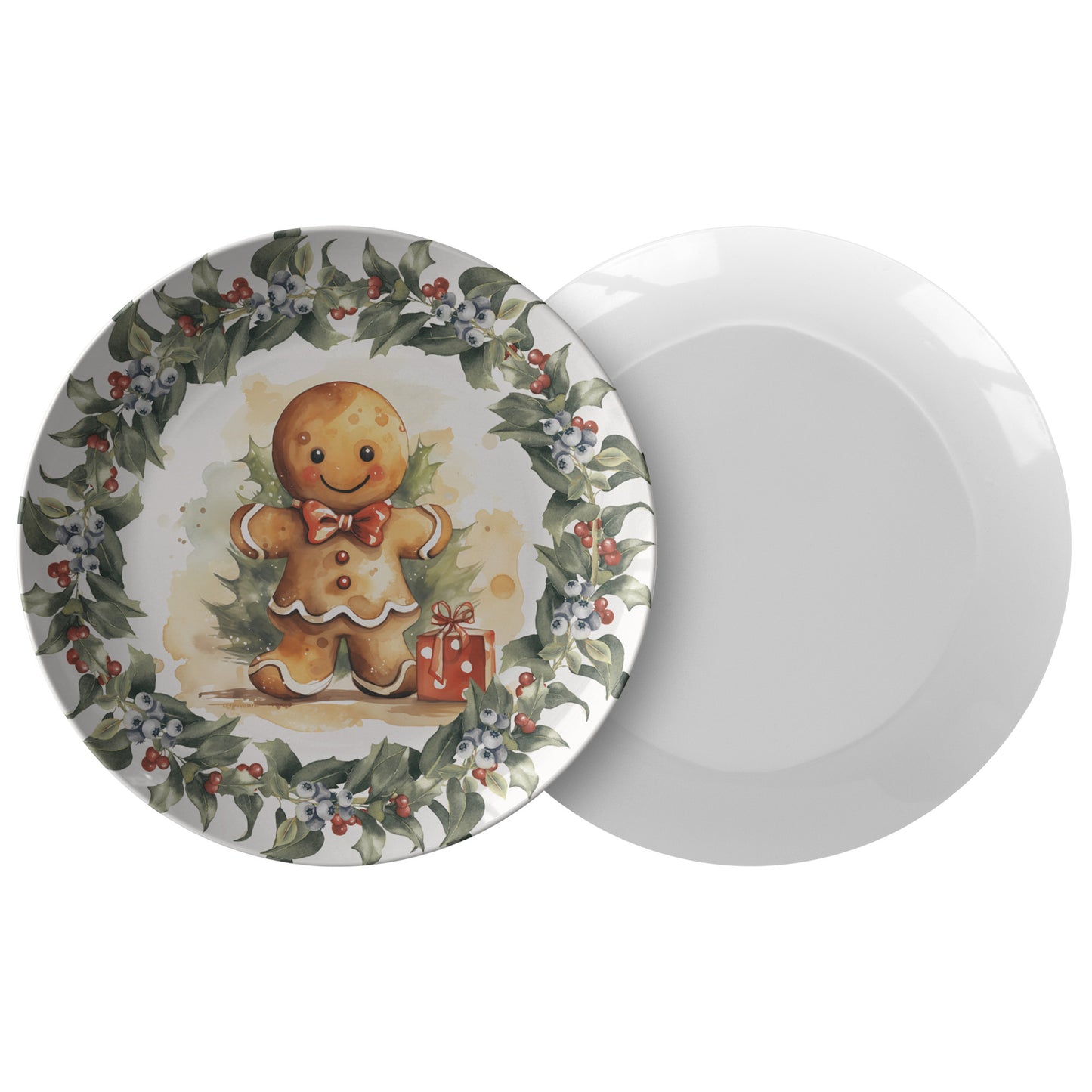 Gingerbread Man Thermosaf Polymer Plastic Christmas Plate