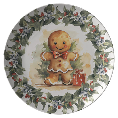 Gingerbread Man Thermosaf Polymer Plastic Christmas Plate