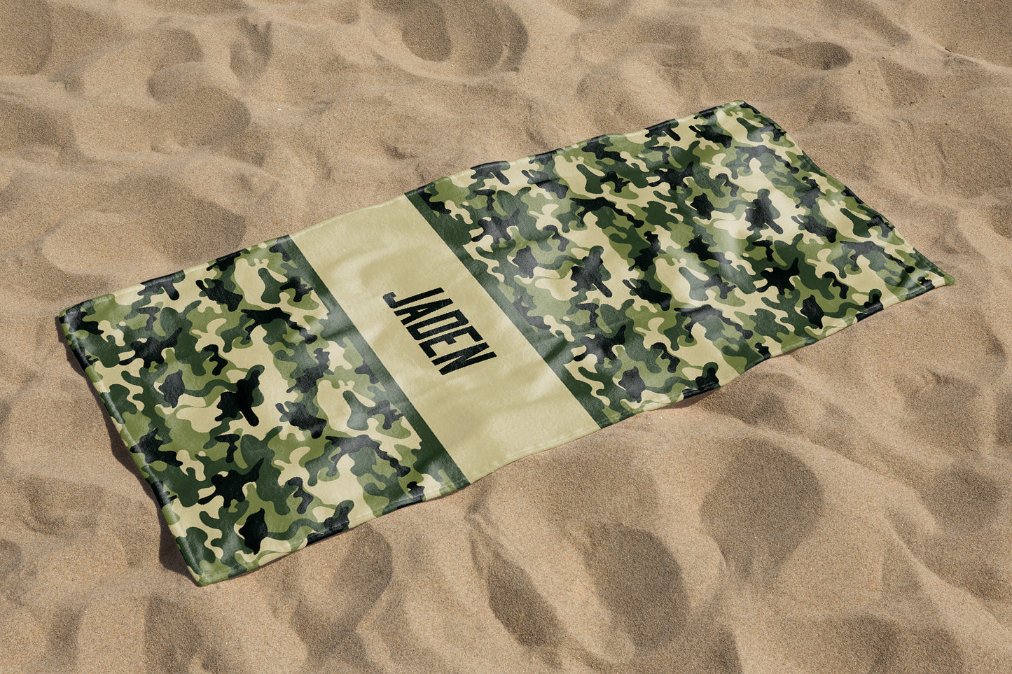 Personalized Camouflage Pattern Beach Towel