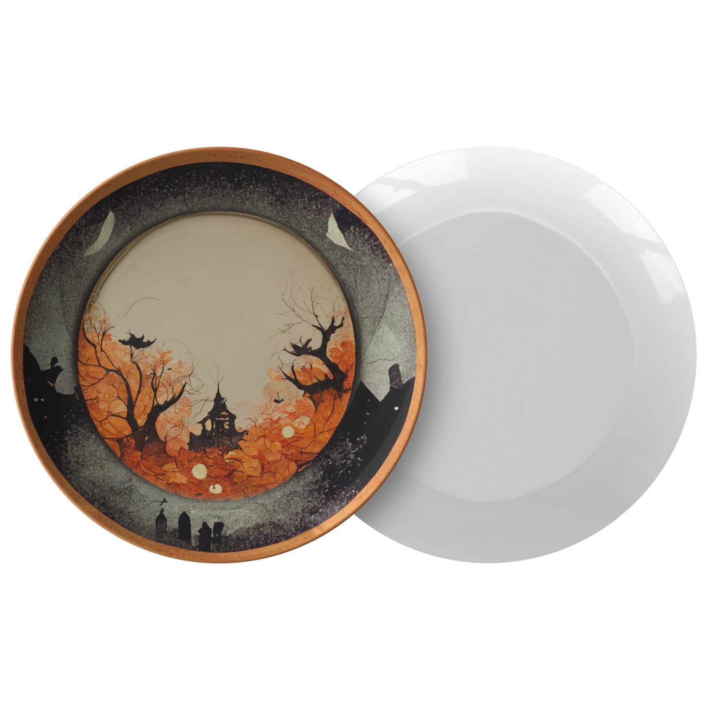 Thermosaf Polymer Plastic Halloween Haunted Mansion Plates Haunted House Decor