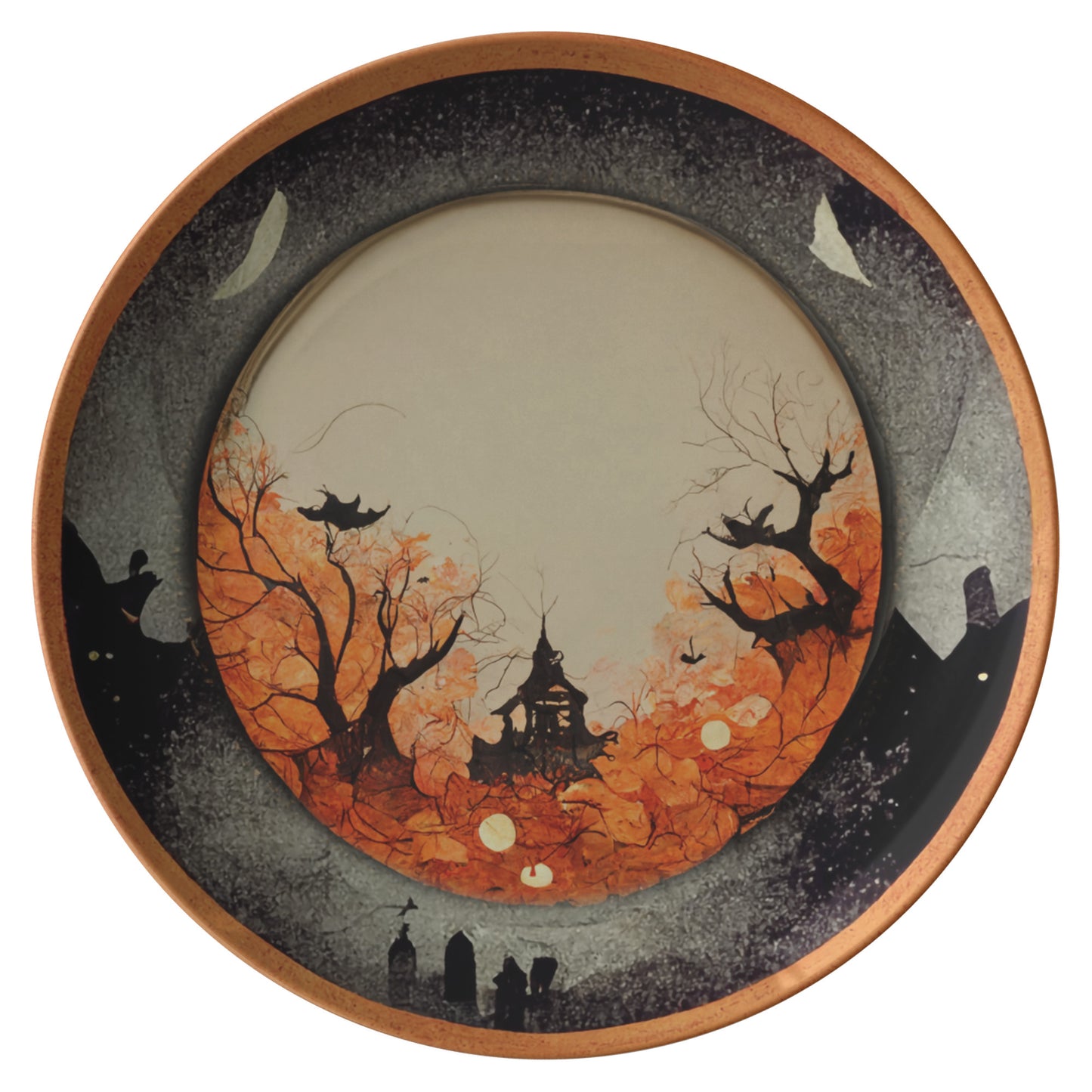 Thermosaf Polymer Plastic Halloween Haunted Mansion Plates Haunted House Decor