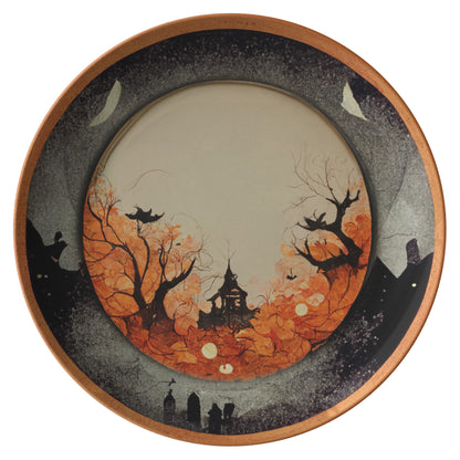Thermosaf Polymer Plastic Halloween Haunted Mansion Plates Haunted House Decor