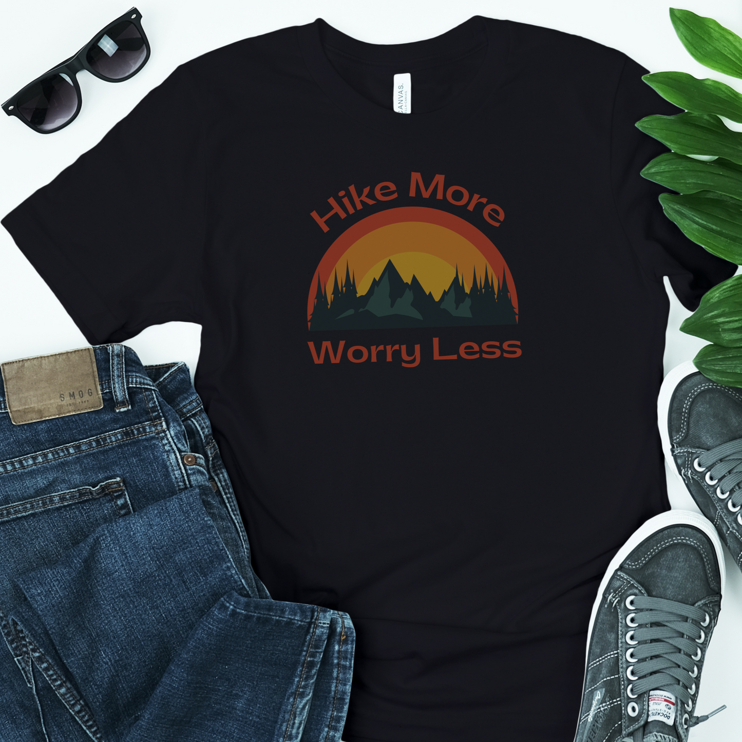 Men's Hiking Jersey Short Sleeve Tee, Hike More Worry Less T-shirt