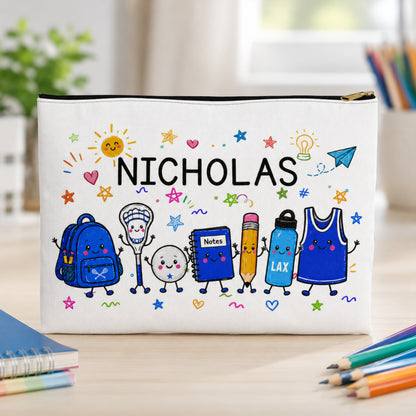 Personalized Lacrosse Pencil Case