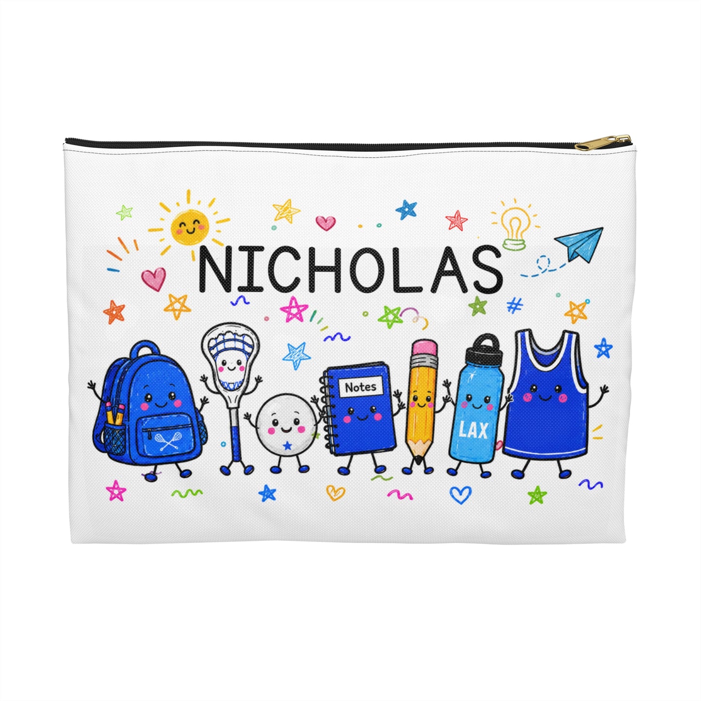 Personalized Lacrosse Pencil Case