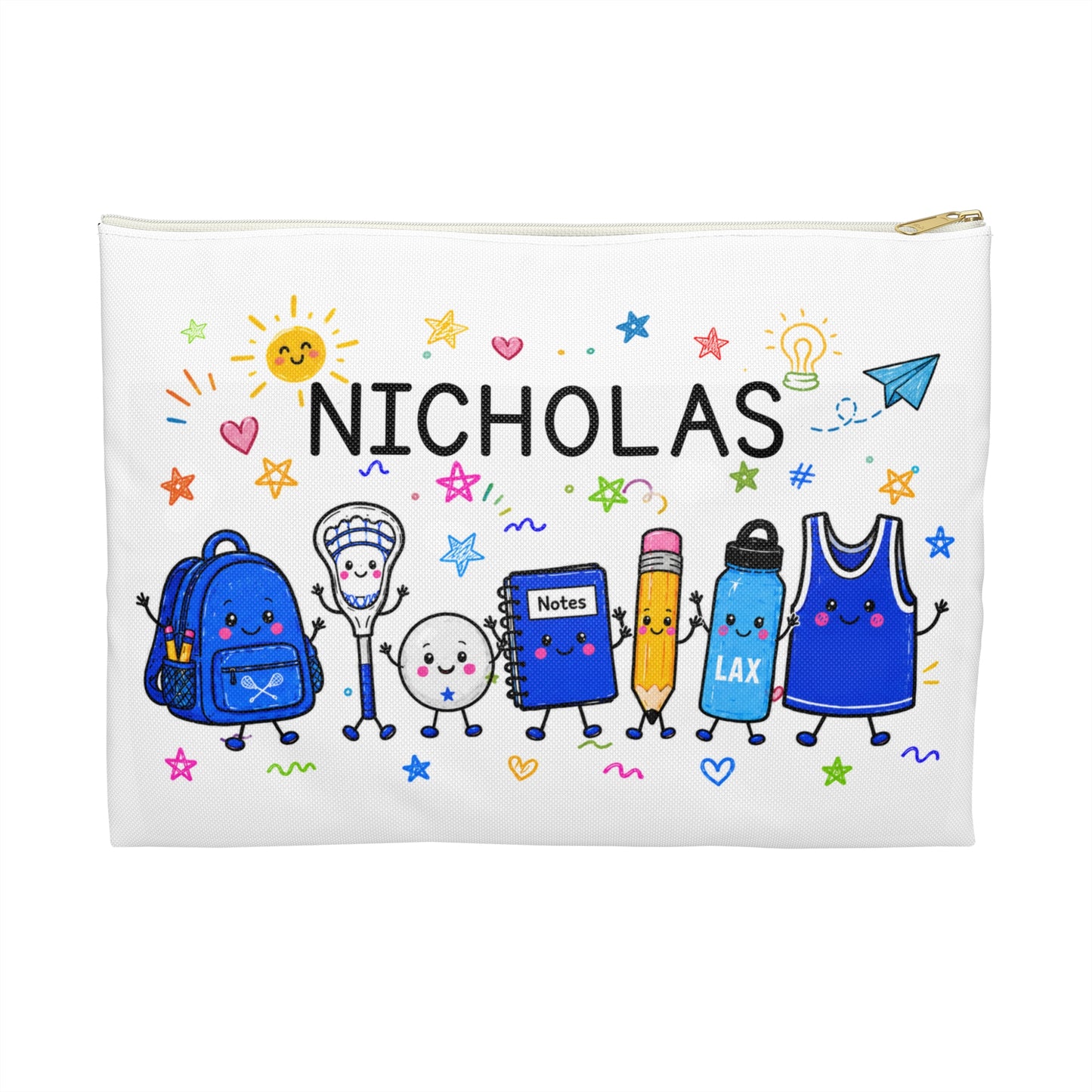 Personalized Lacrosse Pencil Case