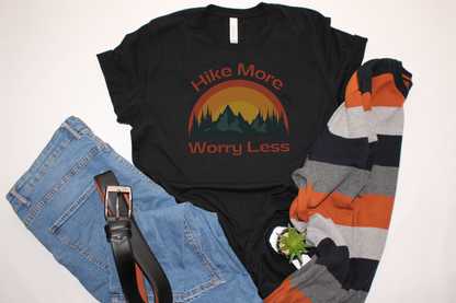 Men's Hiking Jersey Short Sleeve Tee, Hike More Worry Less T-shirt