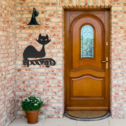 Metal Halloween Cat Wall Art Cat Home Decor