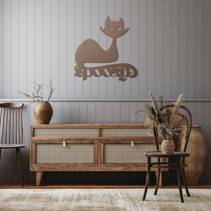 Metal Halloween Cat Wall Art Cat Home Decor