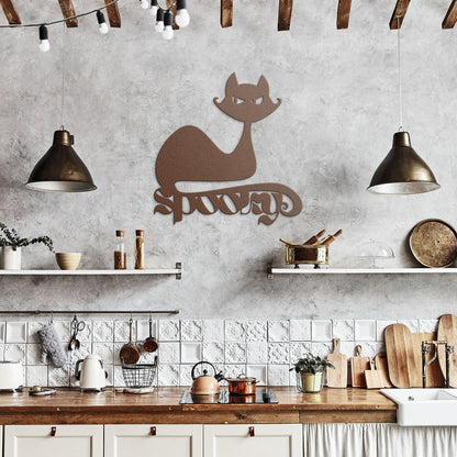 Metal Halloween Cat Wall Art Cat Home Decor