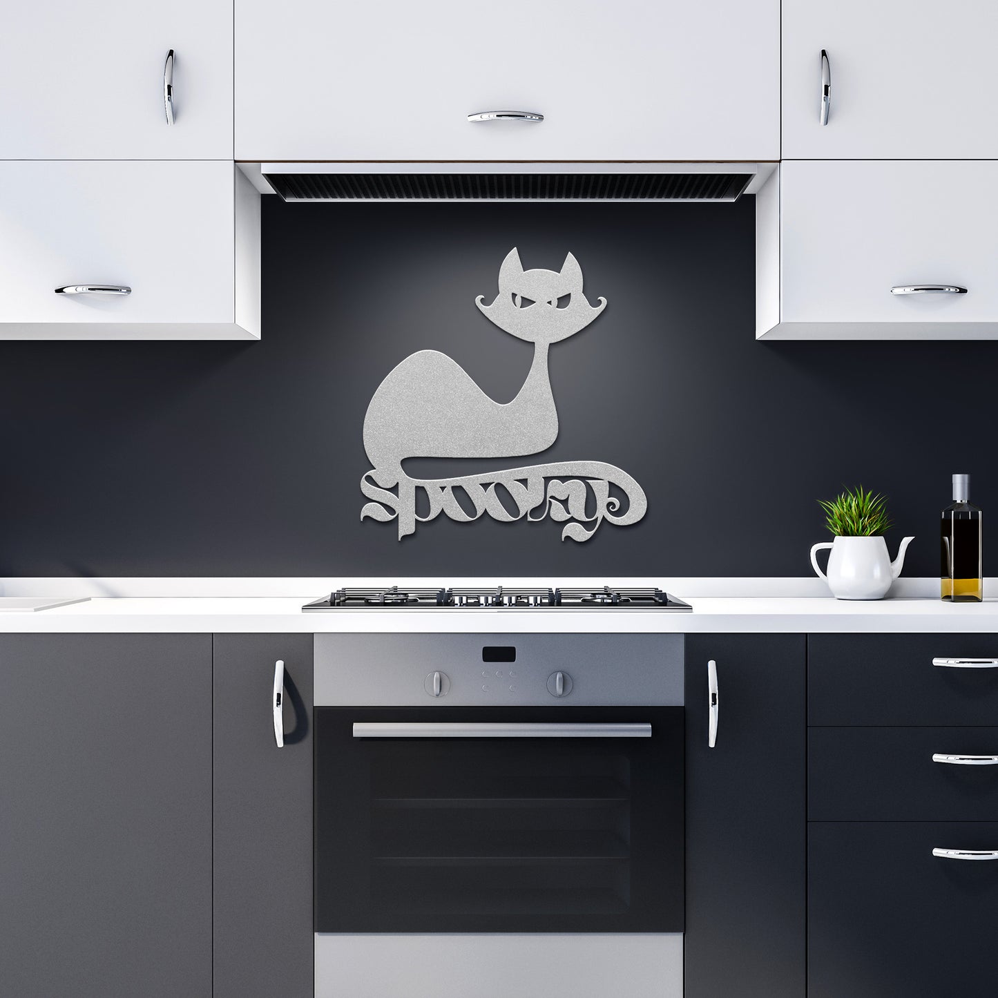 Metal Halloween Cat Wall Art Cat Home Decor