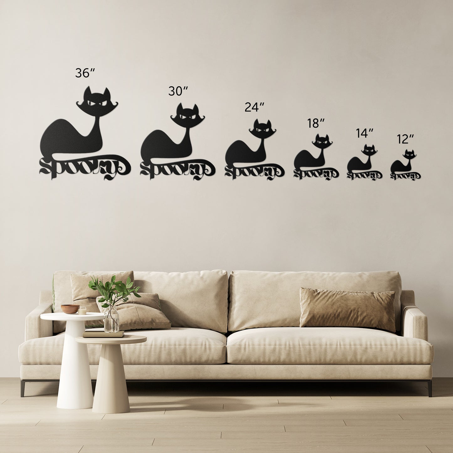 Metal Halloween Cat Wall Art Cat Home Decor