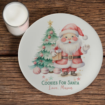 Bone China Personalized Santa Cookie Plate Cookies For Santa Plate