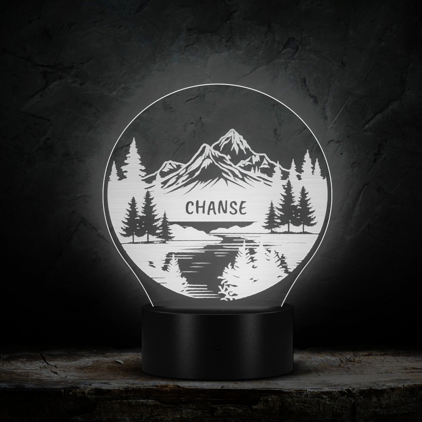 Personalized Mountain Name Light Custom Light Up Mountain Art