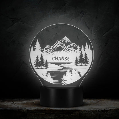 Personalized Mountain Name Light Custom Light Up Mountain Art