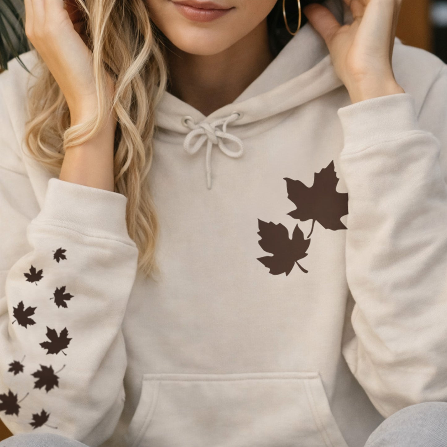 Falling Maple Leaves Nature Hoodie