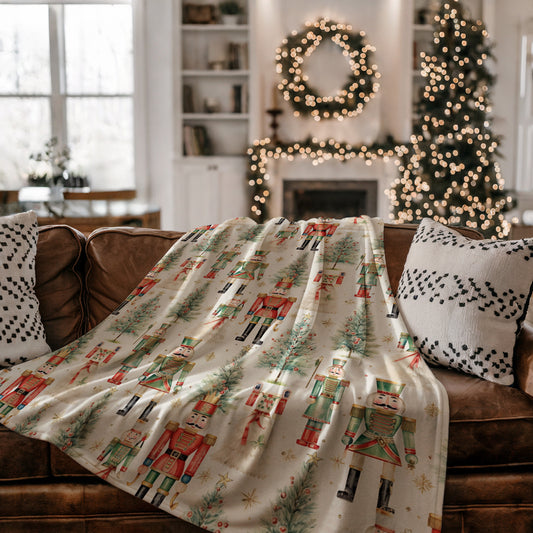 Nutcracker Holiday Throw Blanket