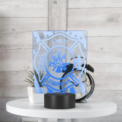 Personalized Firefighter Gift Custom Night Light