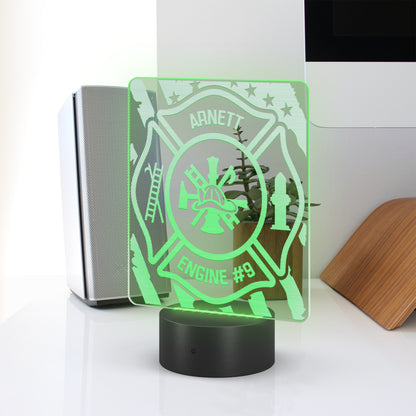 Personalized Firefighter Gift Custom Night Light