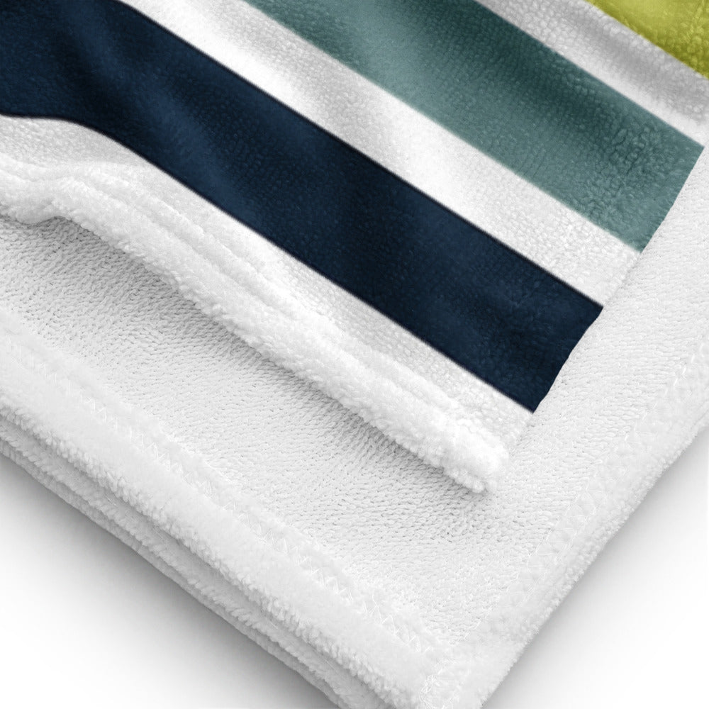 Personalized Retro Stripe Pickleball Towel