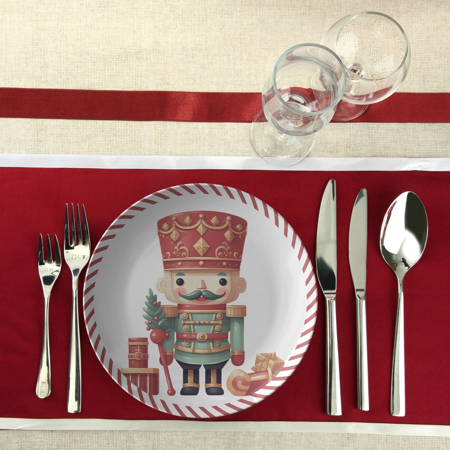 Thermosaf Polymer Plastic Nutcracker Christmas Plate