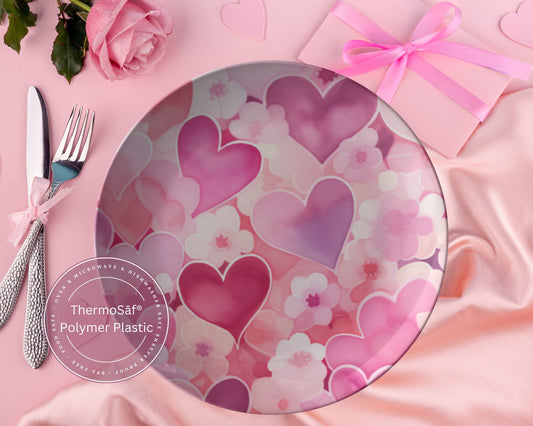 Thermosaf Polymer Plastic Dinner Plates Valentine Plates