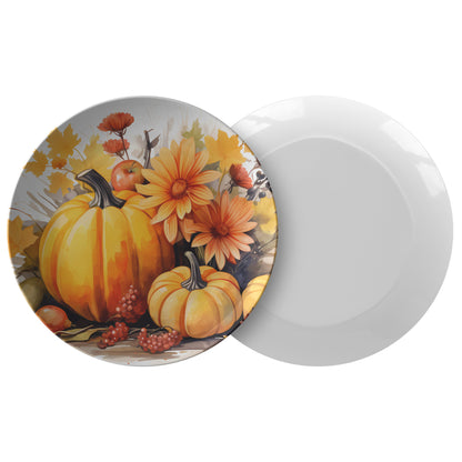 Rustic Fall Pumpkin Plates Thermosaf Polymer Plastic Plate