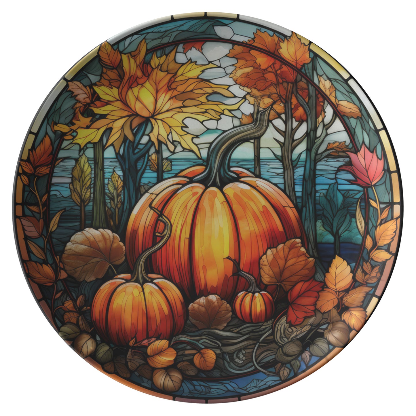 Rustic Fall Pumpkin Thermosaf Polymer Plastic Plates