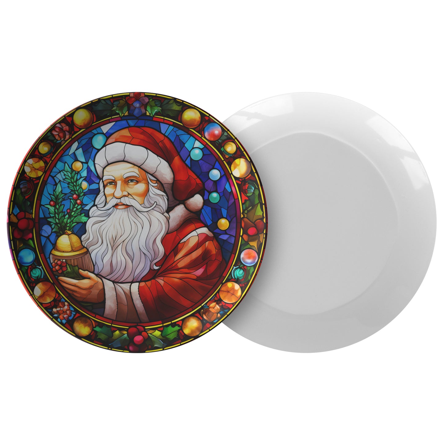 Thermosaf Polymer Plastic Santa Christmas Dinner Plate